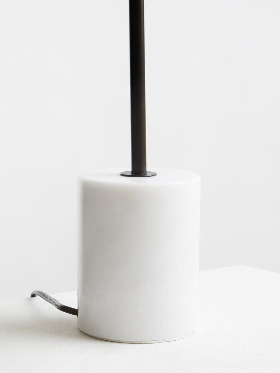 Black Finish Metal Table Lamp with Marble Base