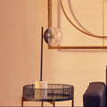 Black Finish Metal Table Lamp with Marble Base