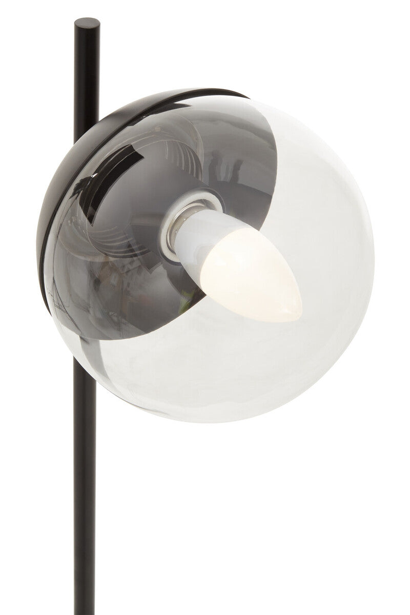 Black Finish Metal Table Lamp with Marble Base