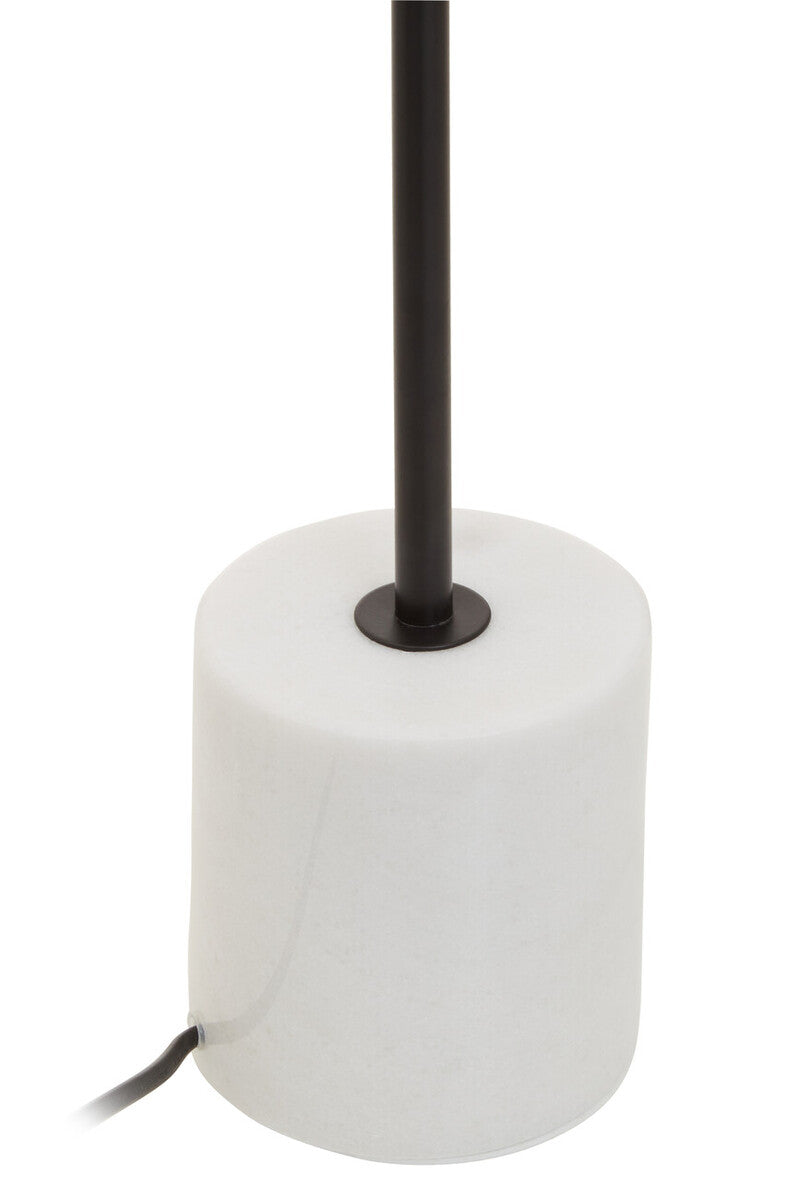 Black Finish Metal Table Lamp with Marble Base