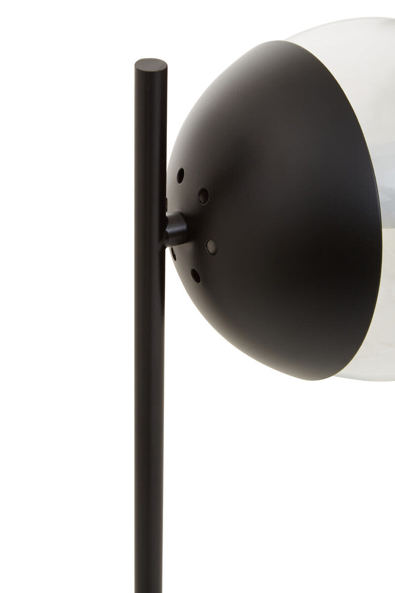 Black Finish Metal Table Lamp with Marble Base