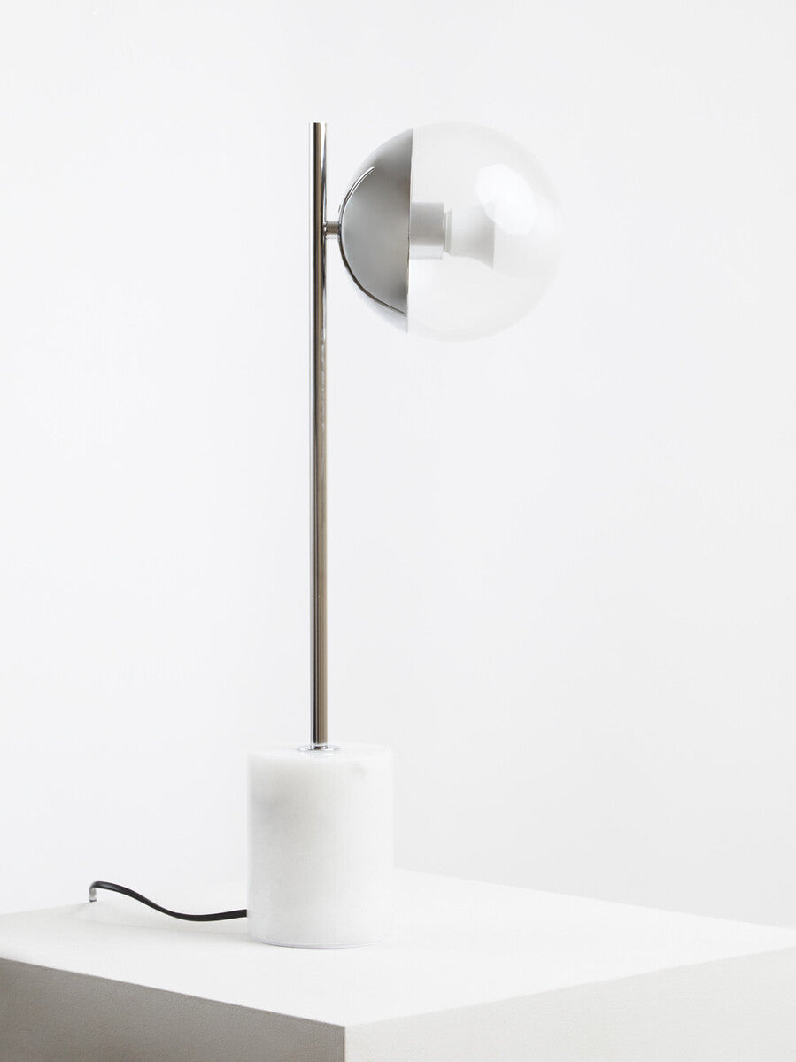 Chrome Finish Table Lamp with Chrome Stem