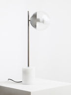 Chrome Finish Table Lamp with Chrome Stem