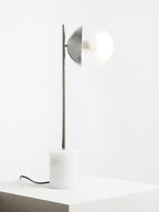 Chrome Finish Table Lamp with Chrome Stem