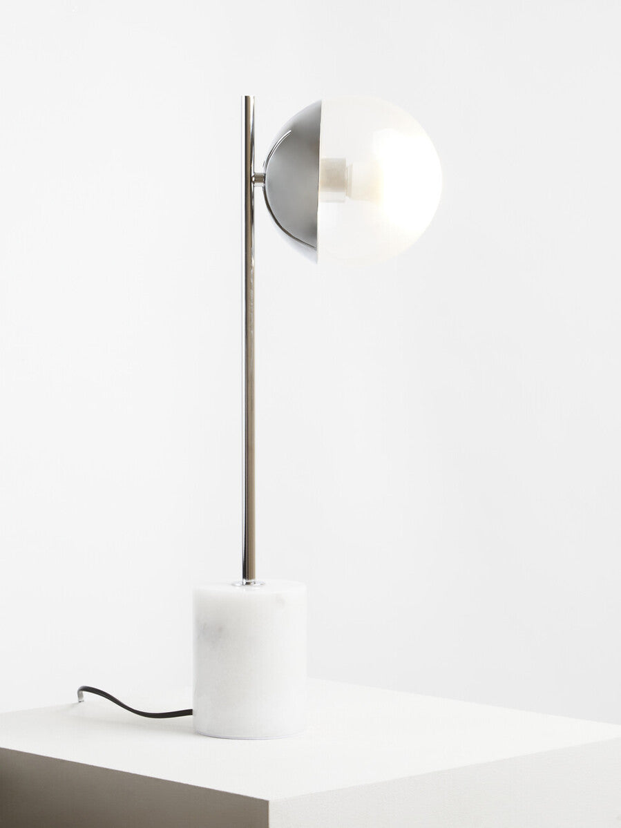 Chrome Finish Table Lamp with Chrome Stem