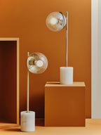 Chrome Finish Table Lamp with Chrome Stem