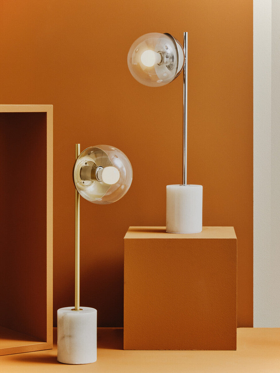 Chrome Finish Table Lamp with Chrome Stem