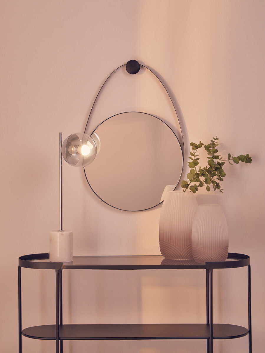 Chrome Finish Table Lamp with Chrome Stem
