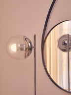 Chrome Finish Table Lamp with Chrome Stem