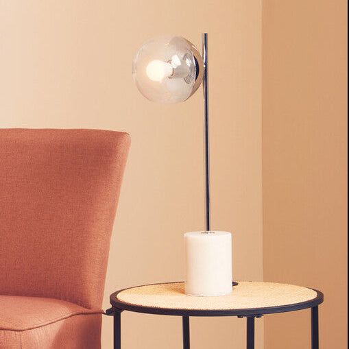 Chrome Finish Table Lamp with Chrome Stem