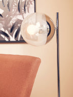 Chrome Finish Table Lamp with Chrome Stem