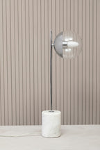 Chrome Finish Table Lamp with Chrome Stem