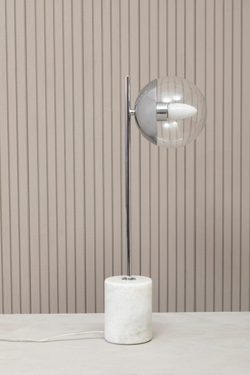Chrome Finish Table Lamp with Chrome Stem