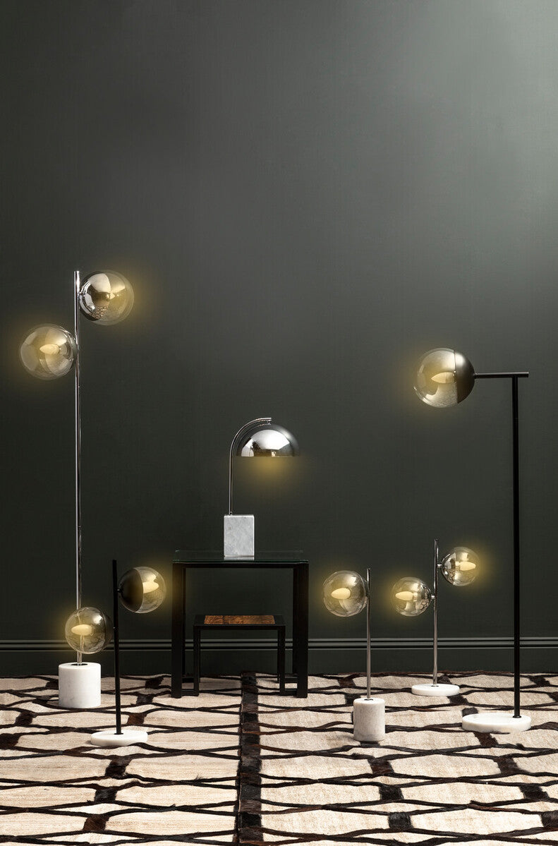 Chrome Finish Table Lamp with Chrome Stem