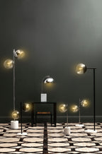 Chrome Finish Table Lamp with Chrome Stem