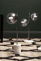 Chrome Finish Table Lamp with Chrome Stem