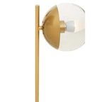 Gold Finish Metal Table Lamp with White Marble Base