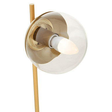 Gold Finish Metal Table Lamp with White Marble Base