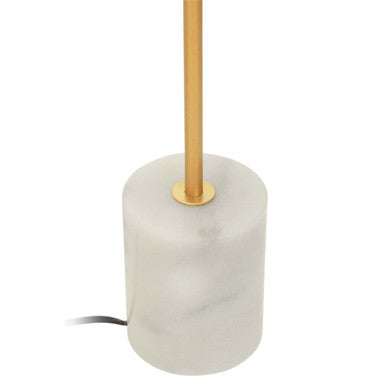 Gold Finish Metal Table Lamp with White Marble Base