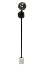 Two Light Black Floor Lamp with Marble Base