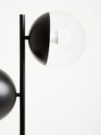 Two Light Black Floor Lamp with Marble Base