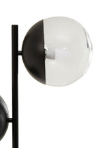 Two Light Black Floor Lamp with Marble Base