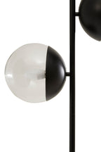 Two Light Black Floor Lamp with Marble Base