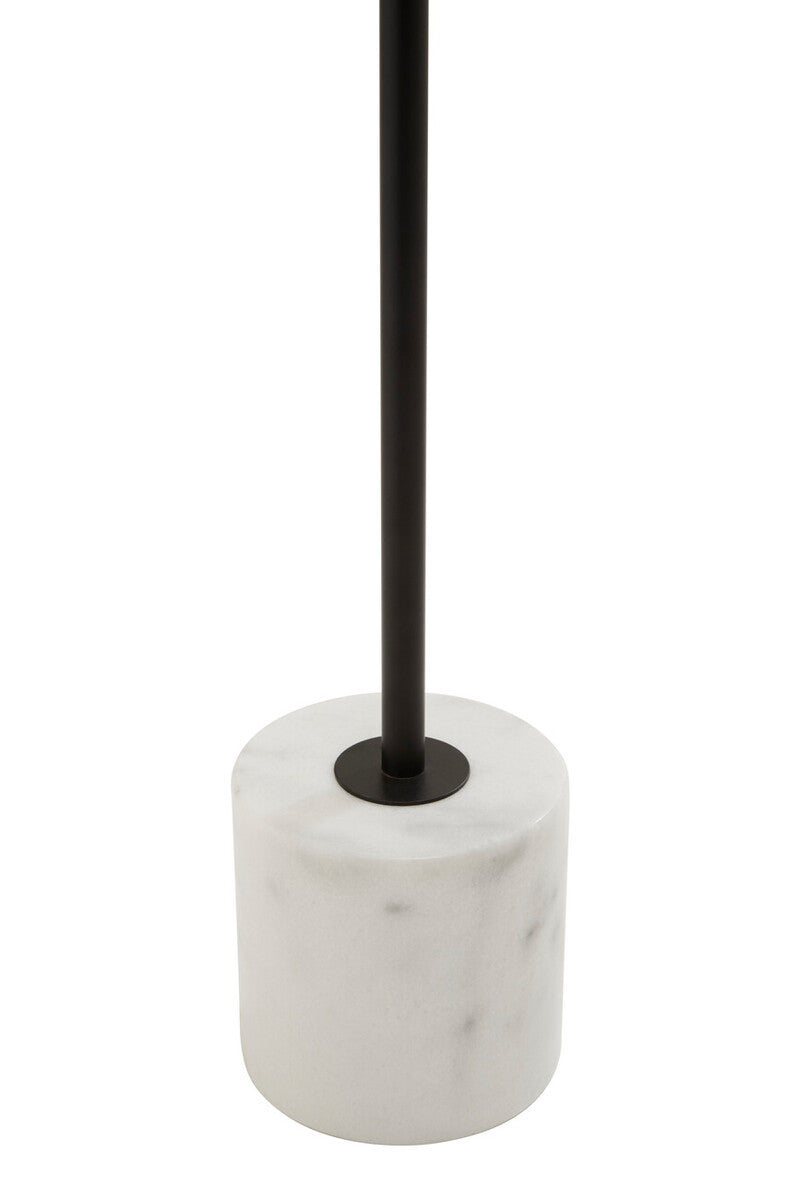 Two Light Black Floor Lamp with Marble Base