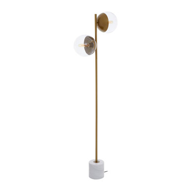 Two Light Gold Finish Floor Lamp