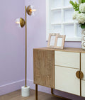 Two Light Gold Finish Floor Lamp
