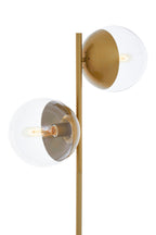 Two Light Gold Finish Floor Lamp
