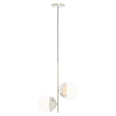 Chrome Finish 2 Bulb Pendant Light