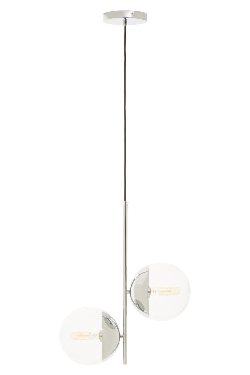 Chrome Finish 2 Bulb Pendant Light