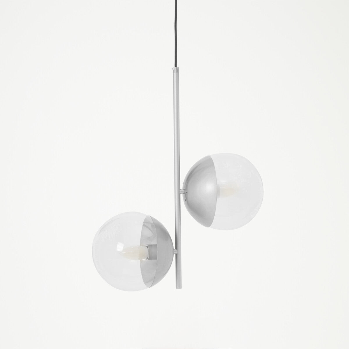 Chrome Finish 2 Bulb Pendant Light