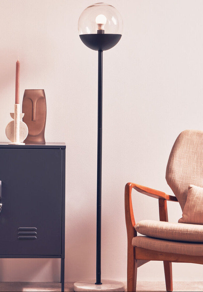 Black Finish Metal Floor Lamp