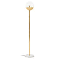 Gold Finish Metal Floor Lamp with White Marble Base