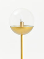 Gold Finish Metal Floor Lamp with White Marble Base
