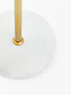Gold Finish Metal Floor Lamp with White Marble Base
