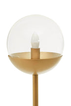 Gold Finish Metal Floor Lamp with White Marble Base