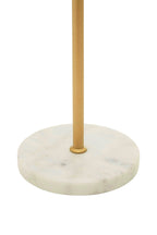 Gold Finish Metal Floor Lamp with White Marble Base