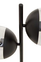Two Light Black Metal and Marble Table Lamp