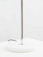 Two Light Chrome and White Marble Table Lamp