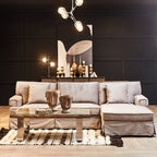 Two Light Chrome and White Marble Table Lamp