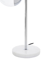 Two Light Chrome and White Marble Table Lamp