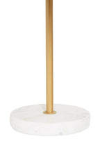 Two Light Gold Finish Table Lamp with White Marble Base