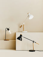 Matte Black Curved Table Lamp