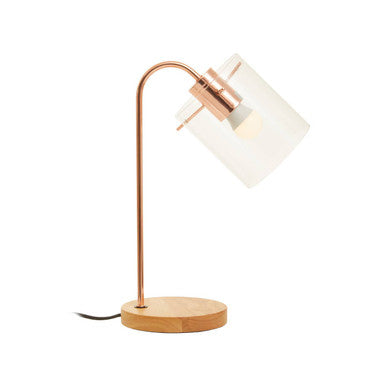 Shiny Copper Curved Table Lamp