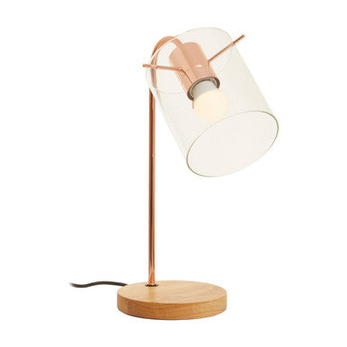 Shiny Copper Curved Table Lamp