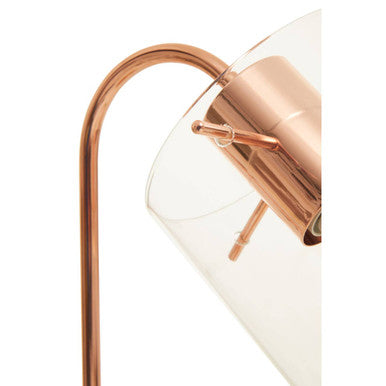 Shiny Copper Curved Table Lamp