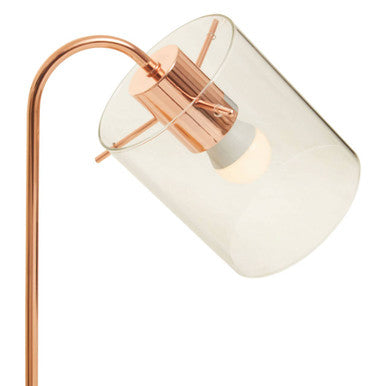 Shiny Copper Curved Table Lamp